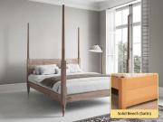 four poster country bed Solid Beech (Satin)