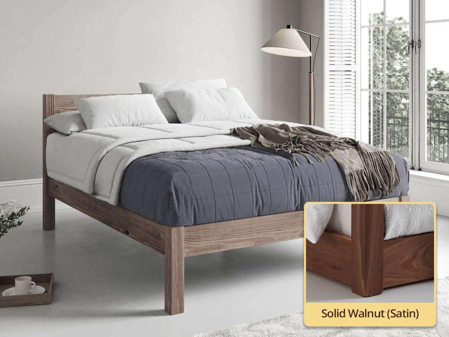 White Knight Bed (Space Saver) Solid Walnut
