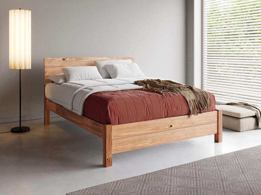 chelsea bed frame in solid wood cinnamon colour by get laid beds