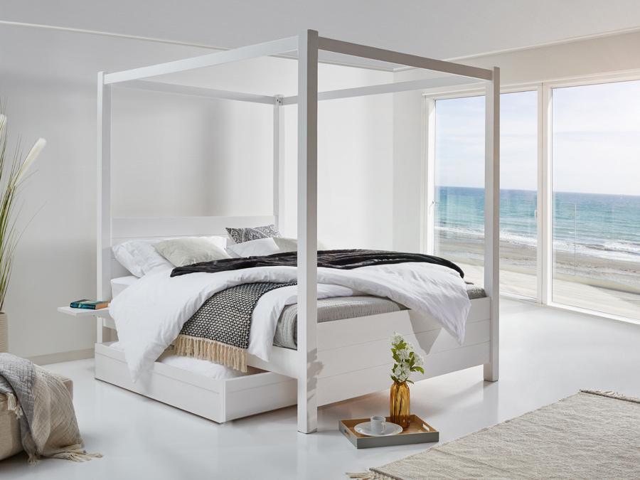 white four poster bed solid wood summer