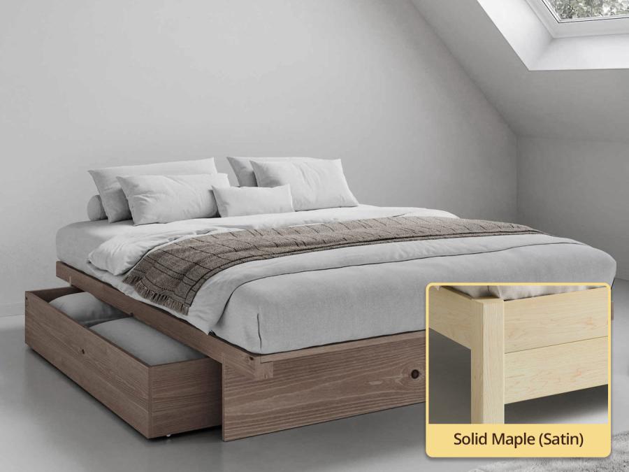 Japanese Storage Bed (No Headboard) solid maple