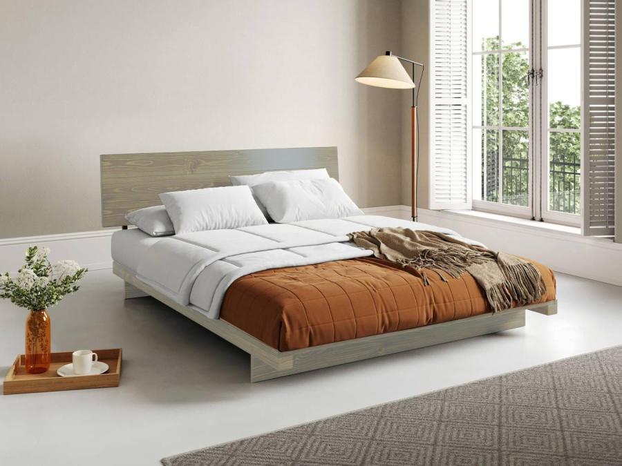 grey wash japanese fuji design attic bed frame