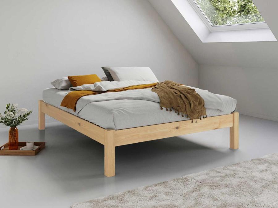 natural wood platform bed untreated