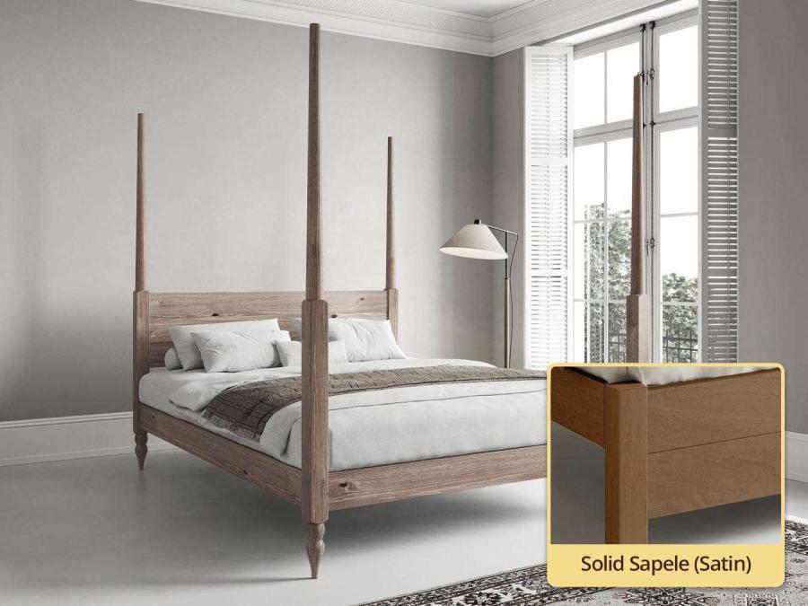 solid sapele four poster country bed by get laid beds