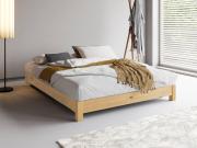 low platform bed natural wood