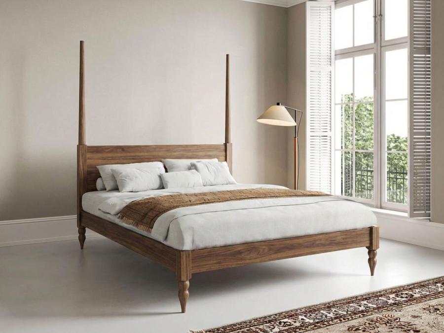 moroccan platform four poster walnut