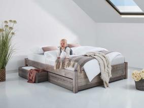 wooden grey wash platform storage bed by get laid beds
