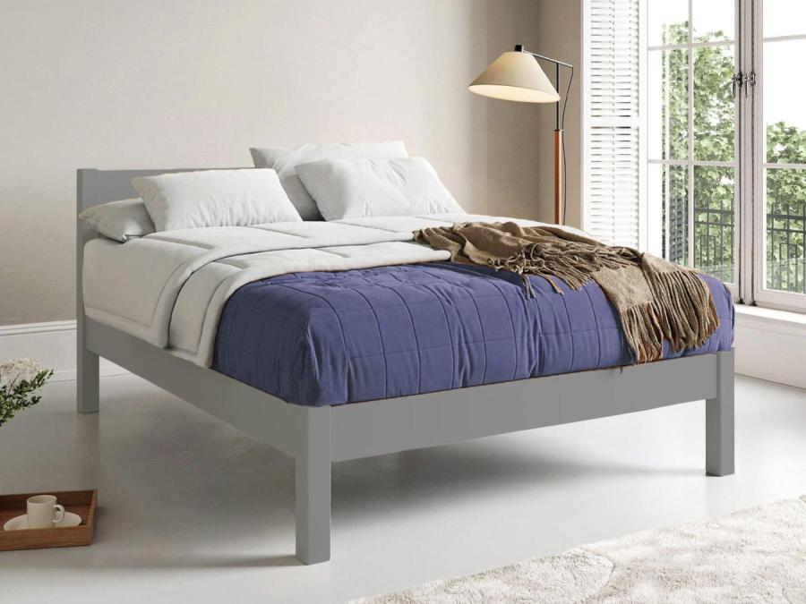 grey wooden bed frame by get laid beds