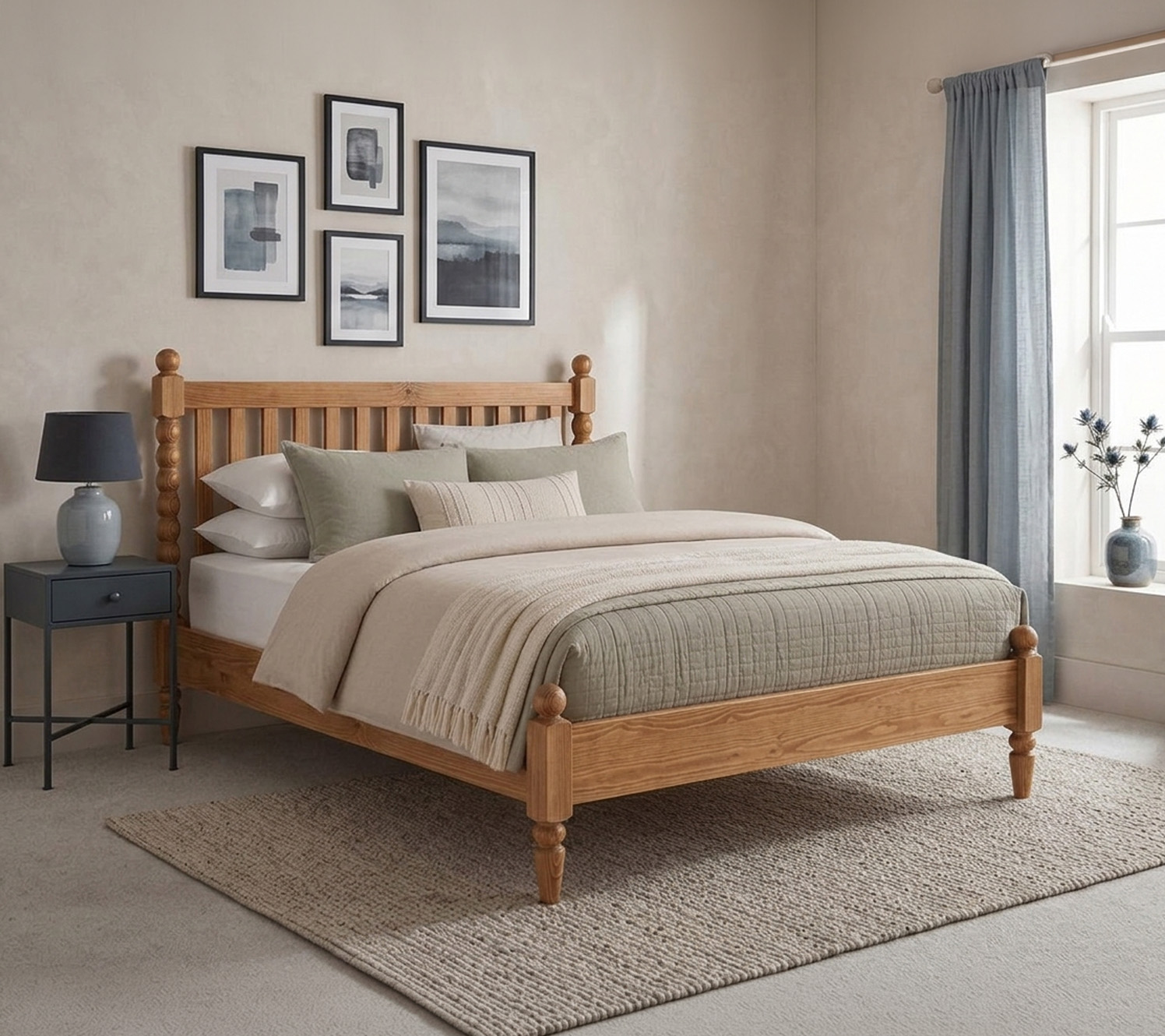 Blue gray bedroom accessories