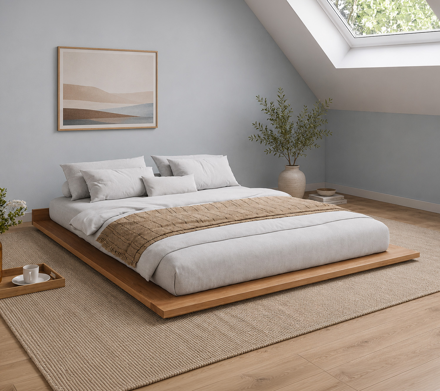 Blue and gray schemes flooring