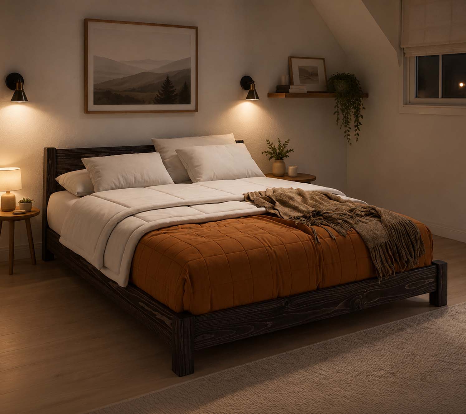 small bedroom design Soft light longer sightlines