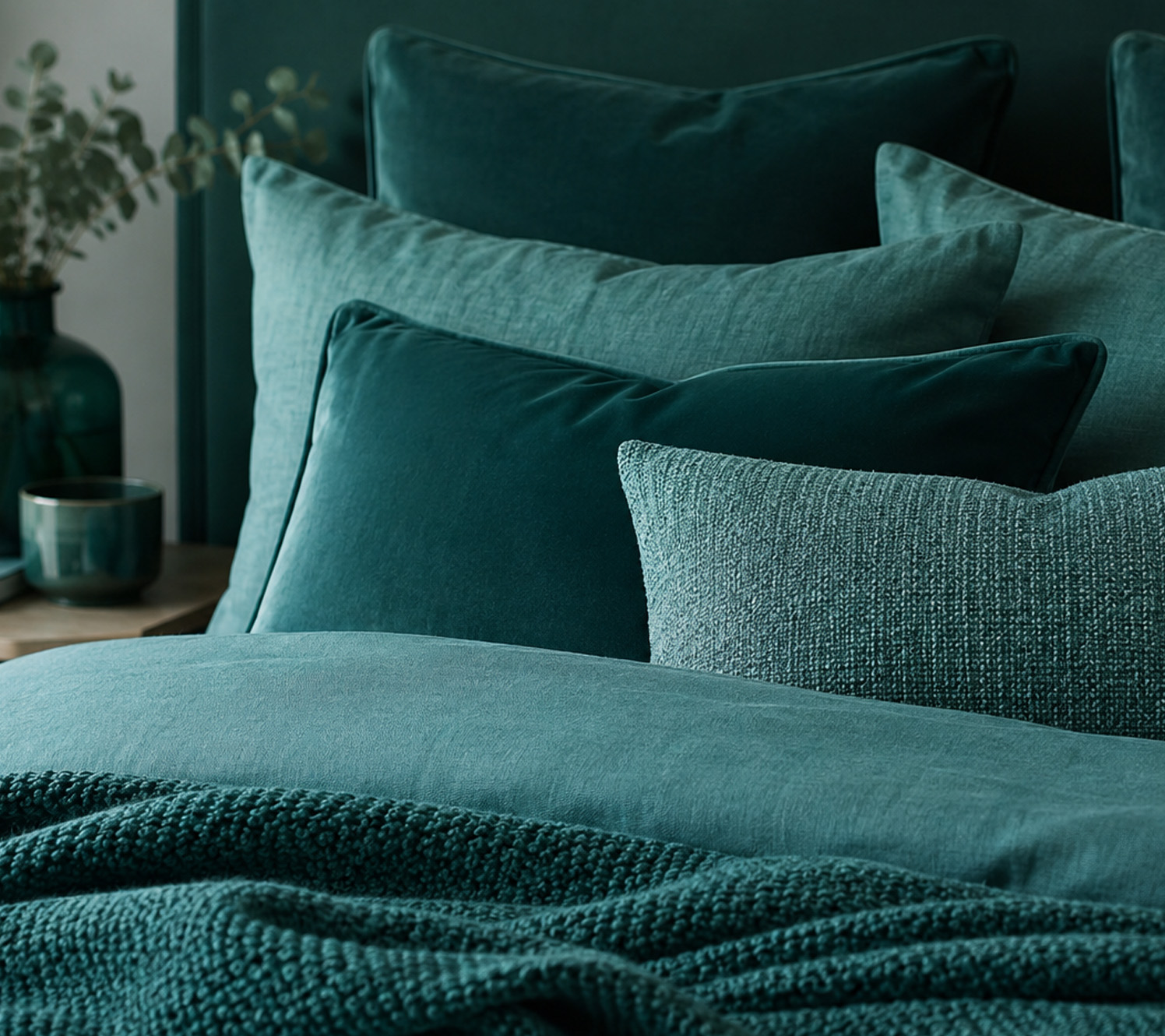 bedroom decor teal Tonal Comfort